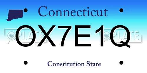 OX7E1Q Connecticut License Plate