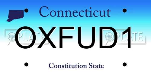 OXFUD1 Connecticut License Plate