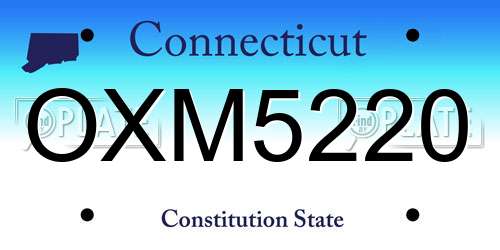 OXM5220 Connecticut License Plate