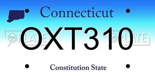 OXT310 Connecticut License Plate