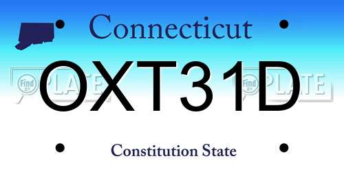 OXT31D Connecticut License Plate