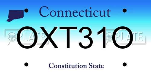 OXT31O Connecticut License Plate