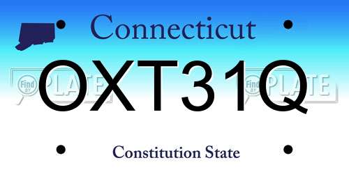OXT31Q Connecticut License Plate