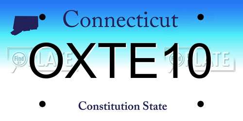 OXTE10 Connecticut License Plate