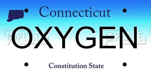 OXYGEN Connecticut License Plate