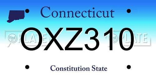 OXZ310 Connecticut License Plate