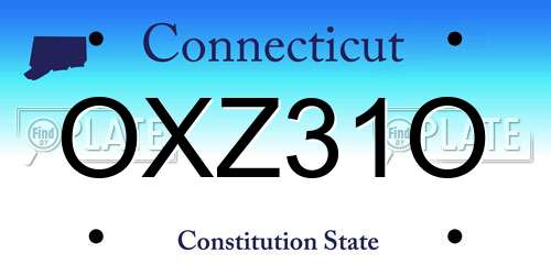 OXZ31O Connecticut License Plate