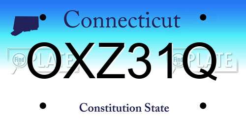 OXZ31Q Connecticut License Plate
