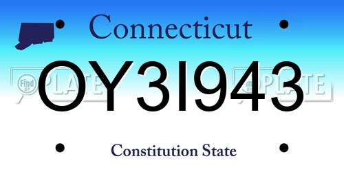 OY3I943 Connecticut License Plate