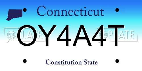 OY4A4T Connecticut License Plate