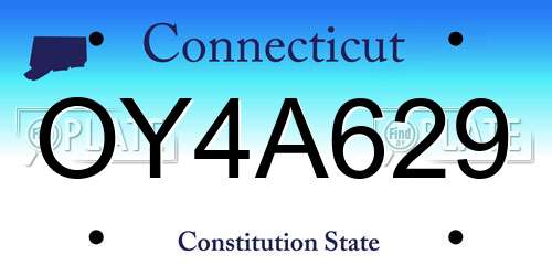 OY4A629 Connecticut License Plate