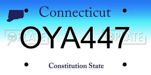 OYA447 Connecticut License Plate