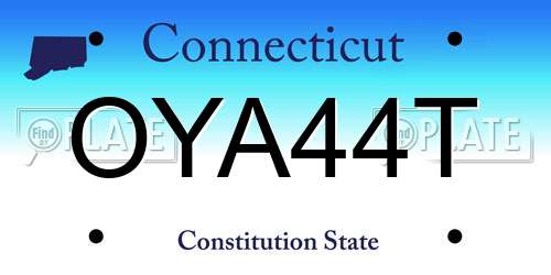 OYA44T Connecticut License Plate