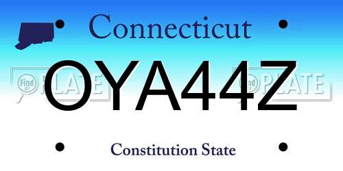 OYA44Z Connecticut License Plate