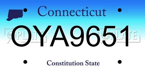 OYA9651 Connecticut License Plate