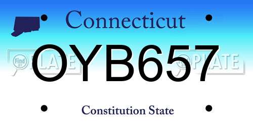 OYB657 Connecticut License Plate