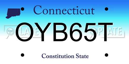 OYB65T Connecticut License Plate