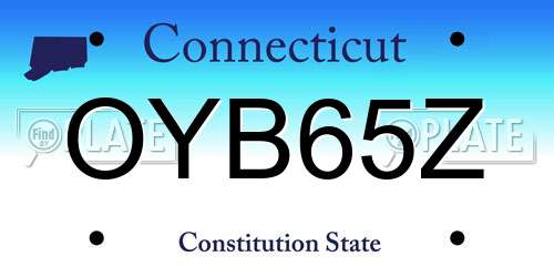 OYB65Z Connecticut License Plate