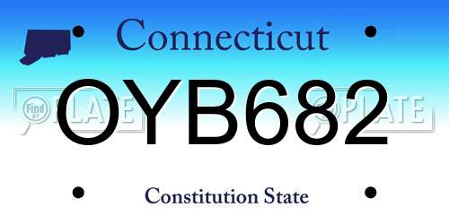 OYB682 Connecticut License Plate