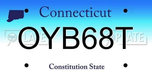OYB68T Connecticut License Plate