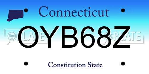 OYB68Z Connecticut License Plate