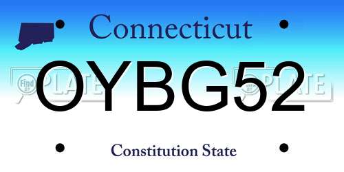 OYBG52 Connecticut License Plate