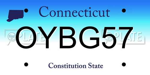 OYBG57 Connecticut License Plate