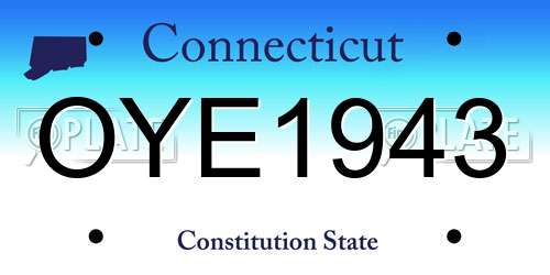 OYE1943 Connecticut License Plate