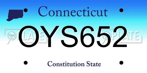 OYS652 Connecticut License Plate