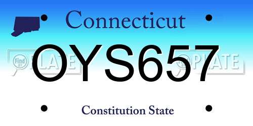 OYS657 Connecticut License Plate