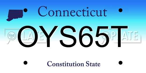 OYS65T Connecticut License Plate