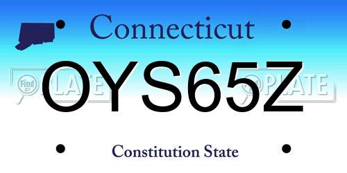 OYS65Z Connecticut License Plate