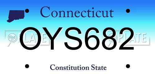 OYS682 Connecticut License Plate