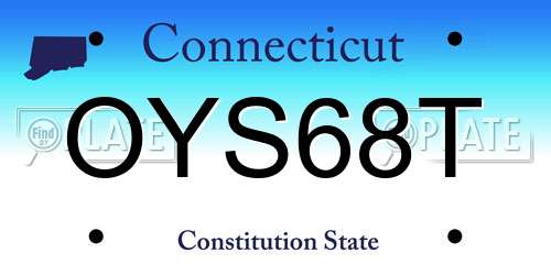 OYS68T Connecticut License Plate