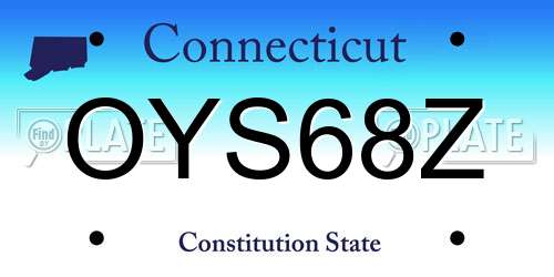OYS68Z Connecticut License Plate