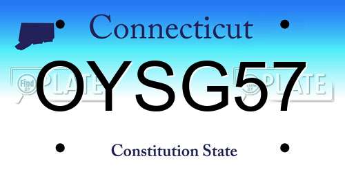OYSG57 Connecticut License Plate