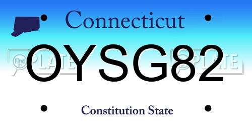 OYSG82 Connecticut License Plate