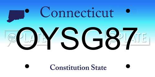 OYSG87 Connecticut License Plate