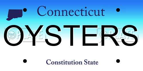 OYSTERS Connecticut License Plate