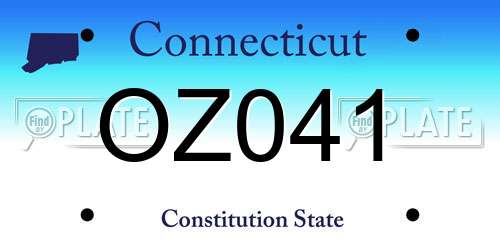 OZ041 Connecticut License Plate