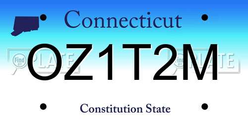 OZ1T2M Connecticut License Plate