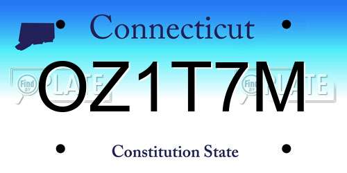 OZ1T7M Connecticut License Plate