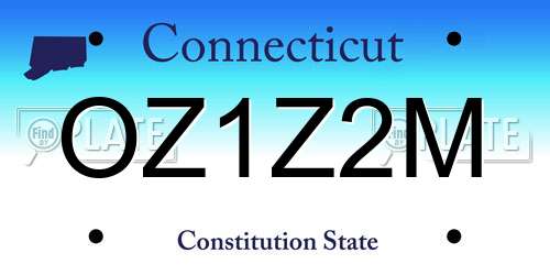 OZ1Z2M Connecticut License Plate