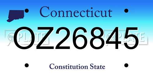 OZ26845 Connecticut License Plate