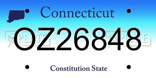 OZ26848 Connecticut License Plate