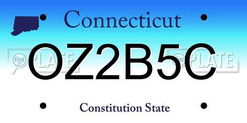 OZ2B5C Connecticut License Plate