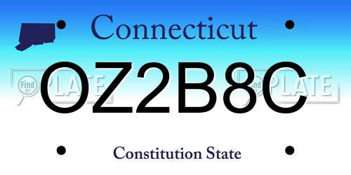OZ2B8C Connecticut License Plate