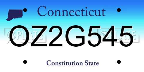 OZ2G545 Connecticut License Plate