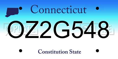 OZ2G548 Connecticut License Plate