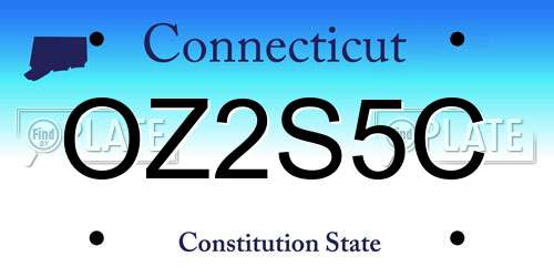 OZ2S5C Connecticut License Plate